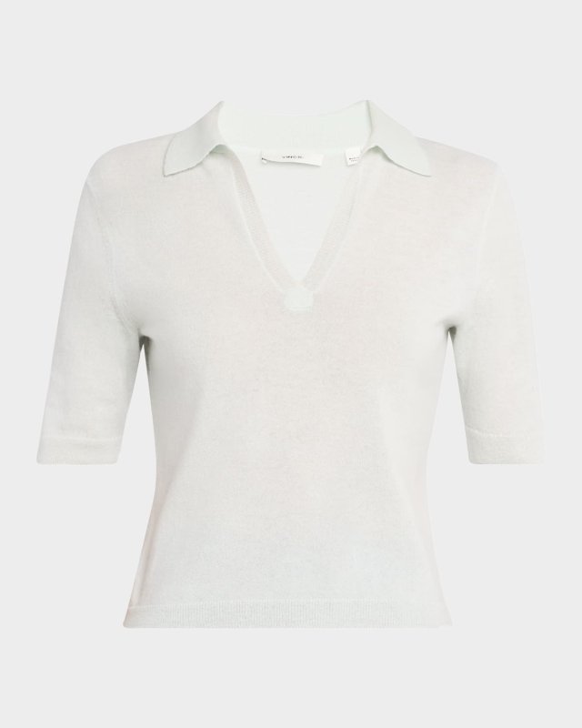 Mulberry Silk and Cashmere Polo Top